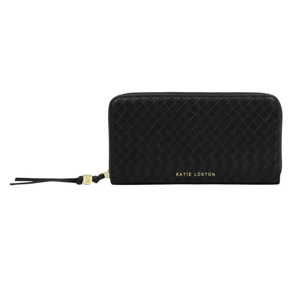 Katie Loxton Large Nova Woven Texture Purse - Black