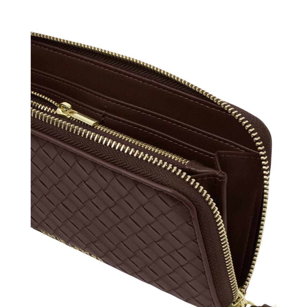 Katie Loxton Large Nova Woven Texture Purse - Chocolate