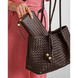 Katie Loxton Large Nova Woven Texture Purse - Chocolate