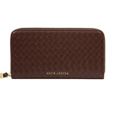 Katie Loxton Large Nova Woven Texture Purse - Chocolate - Old Railway Line Garden Centre