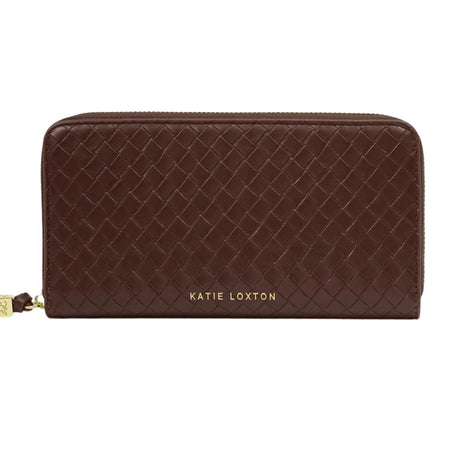 Katie Loxton Large Nova Woven Texture Purse - Chocolate - Old Railway Line Garden Centre