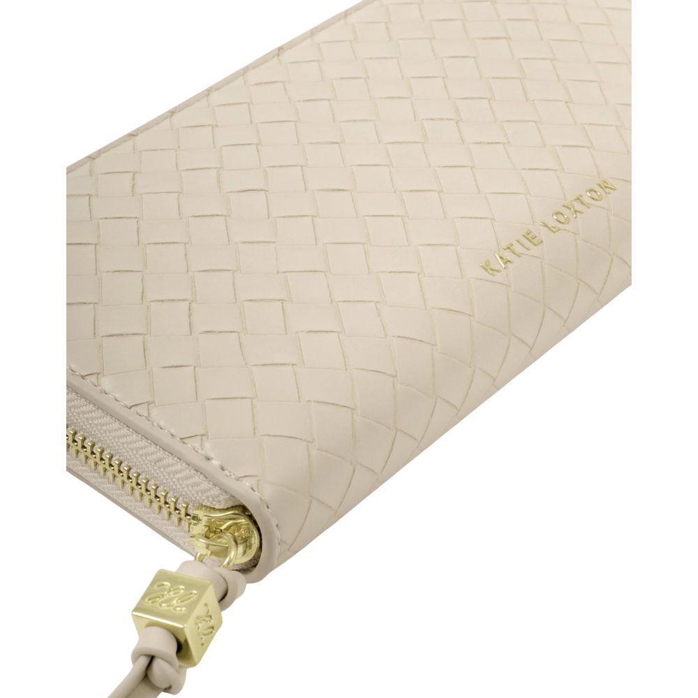 Katie Loxton Large Nova Woven Texture Purse - Oyster