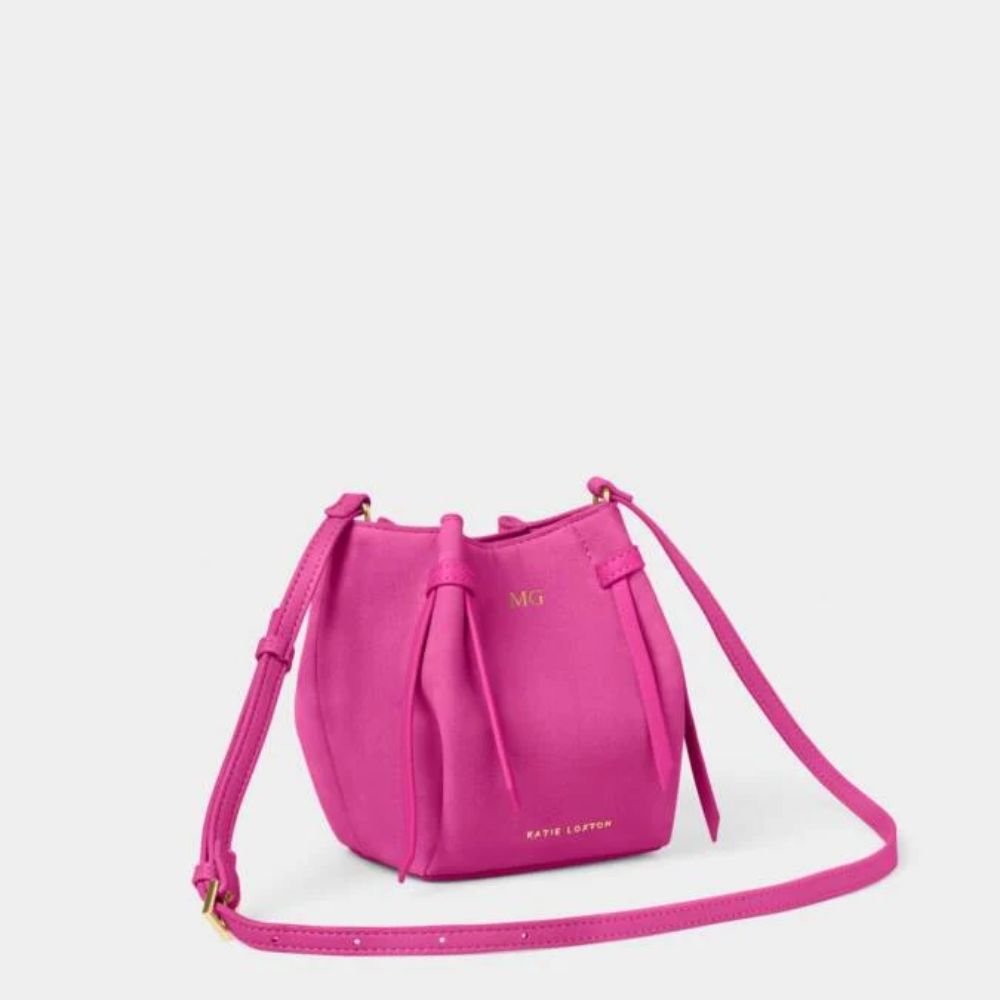 Katie Loxton Magenta Celina Mini Suedette Bucket Bag - Old Railway Line Garden Centre