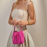 Katie Loxton Magenta Celina Mini Suedette Bucket Bag - Old Railway Line Garden Centre