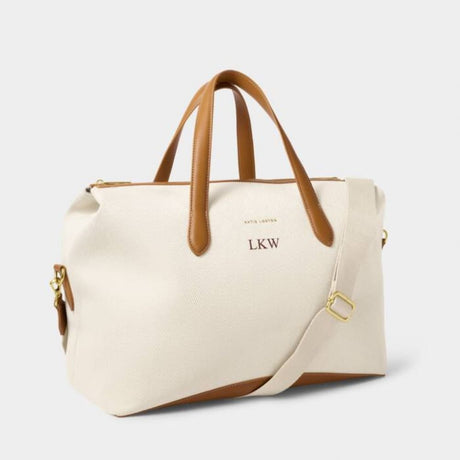 Katie Loxton Milan Cabin Bag In Canvas & Cognac - Old Railway Line Garden Centre