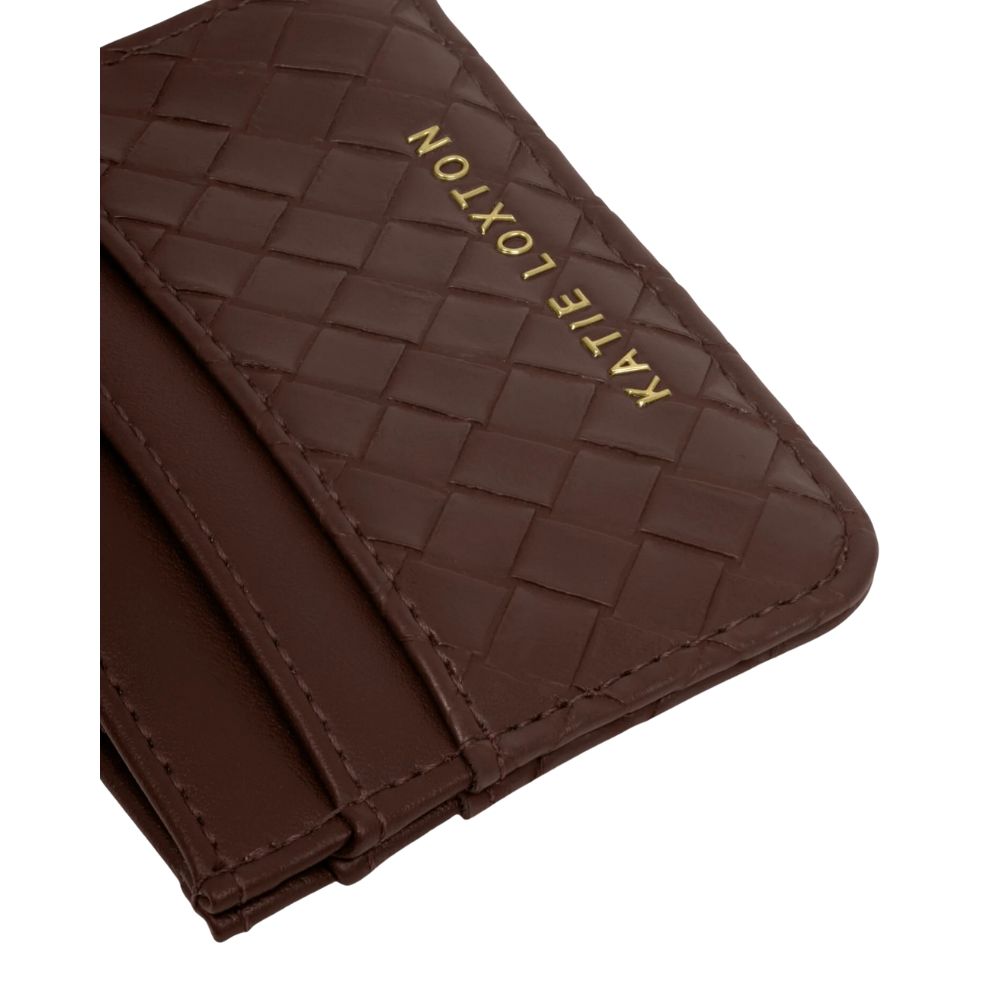 Katie Loxton Nova Woven Texture Card Holder - Chocolate