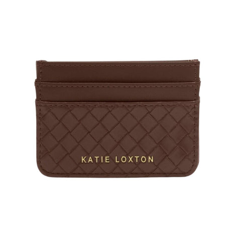 Katie Loxton Nova Woven Texture Card Holder - Chocolate - Old Railway Line Garden Centre