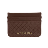 Katie Loxton Nova Woven Texture Card Holder - Chocolate
