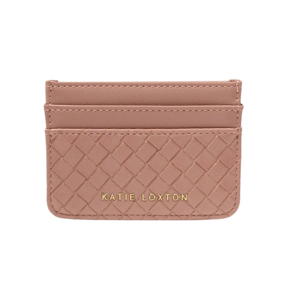 Katie Loxton Nova Woven Texture Card Holder - Pink Clay