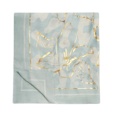 Katie Loxton One Size Printed Foil Scarf - Green Mist - Old Railway Line Garden Centre