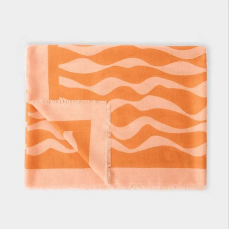 Katie Loxton Orange Ripple Wave Printed Scarf - Old Railway Line Garden Centre