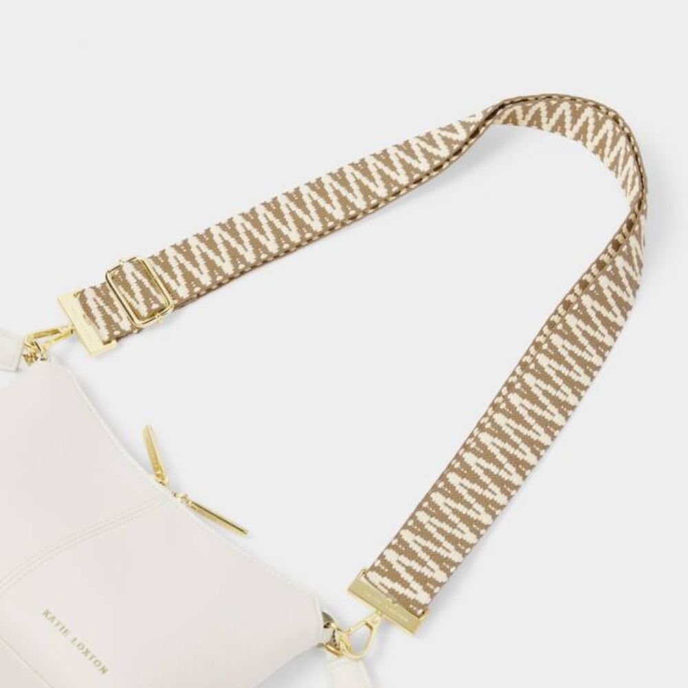 Katie Loxton Sand Zig Zag Canvas Bag Strap - Old Railway Line Garden Centre
