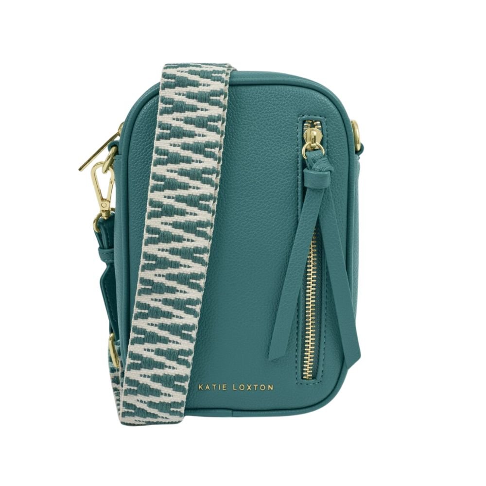 Katie Loxton Small Hallie Canvas Strap Crossbody Bag - Teal - Old Railway Line Garden Centre