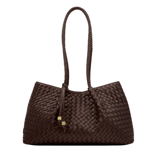 Katie Loxton Small Nova Hand Woven Tote Bag - Chocolate - Old Railway Line Garden Centre