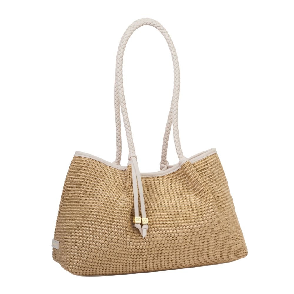 Katie Loxton Small Nova Raffia Shoulder Tote Bag - Natural Oyster - Old Railway Line Garden Centre