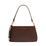 Katie Loxton Small Nova Woven Texture Clutch - Dark Chocolate