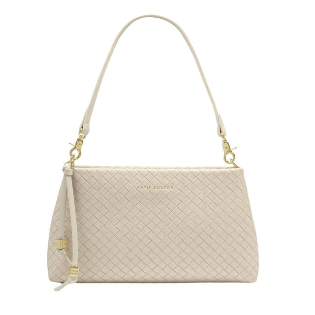 Katie Loxton Small Nova Woven Texture Clutch - Oyster - Old Railway Line Garden Centre