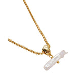 Katie Loxton Sol Pearl Bar Waterproof Necklace - Gold - Old Railway Line Garden Centre