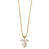 Katie Loxton Sol Pearl Waterproof Necklace - Gold - Old Railway Line Garden Centre
