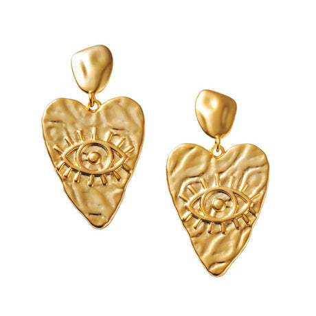 Katie Loxton Solesi Heart Waterproof Earrings - Gold - Old Railway Line Garden Centre