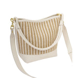 Katie Loxton Sorrento Raffia Striped Bucket Bag - Off White - Old Railway Line Garden Centre