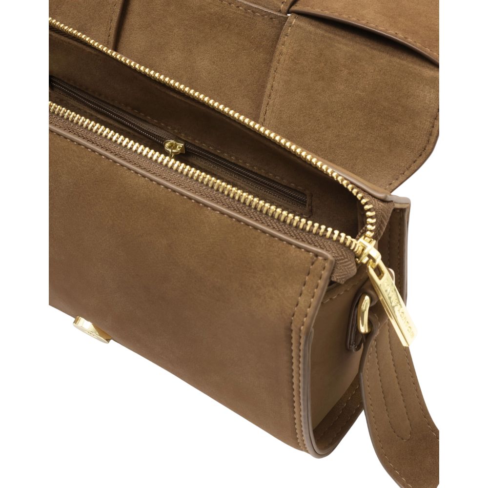 Katie Loxton Taya Suedette Crossbody Bag - Brown - Old Railway Line Garden Centre