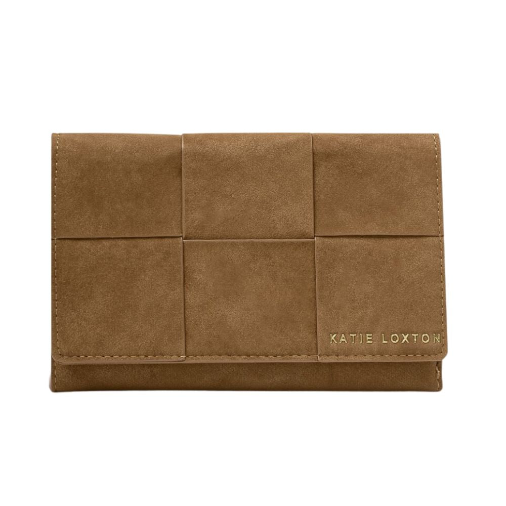 Katie Loxton Taya Suedette Woven Purse - Brown