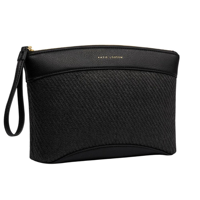 Katie Loxton Wristlet Raffia Clutch Bag - Black - Old Railway Line Garden Centre