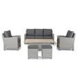 Kettler Palma Signature Lounge Sofa Garden Furniture Set in Whitewash - Old Railway Line Garden Centre