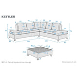 Kettler Palma Signature Low Lounge Garden Furniture Set in Whitewash - Old Railway Line Garden Centre