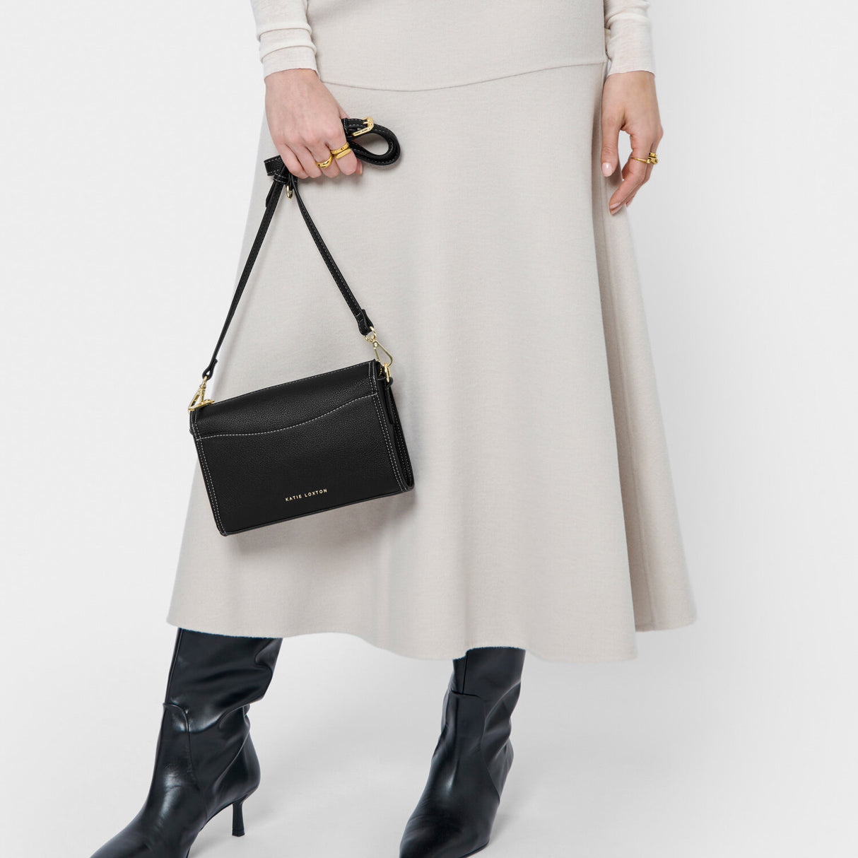 Katie Loxton 21cm Black Perri Crossbody Bag