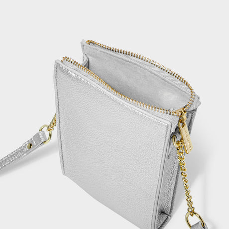 Katie Loxton 18cm Silver Zana Slim Crossbody Bag