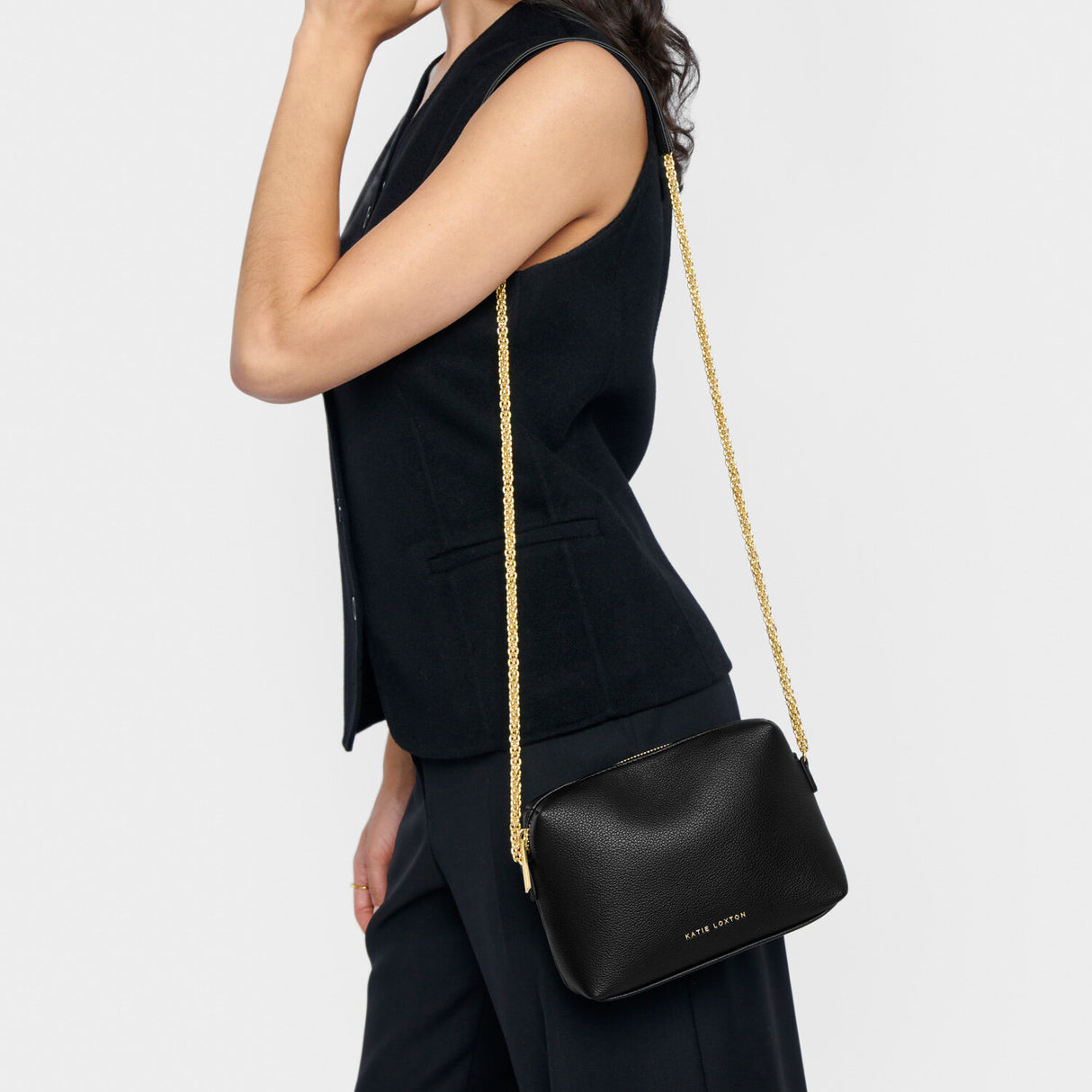 Katie Loxton 19cm Black Margot Mini Crossbody Bag