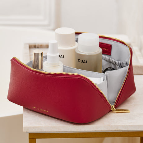 Katie Loxton 21cm Garnet Red Medium Makeup and Wash Bag