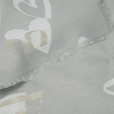 Katie Loxton 184cm Pale Grey Hearts Printed Foil Scarf