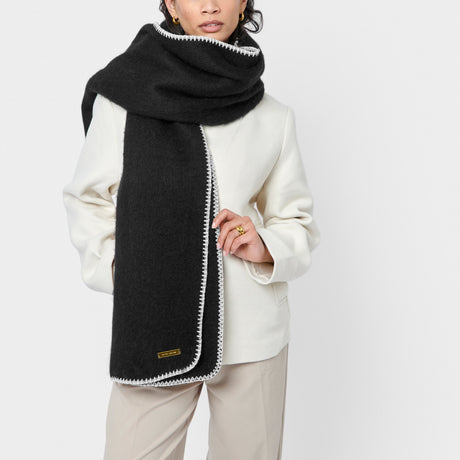 Katie Loxton 190cm Black Whipstitch Scarf