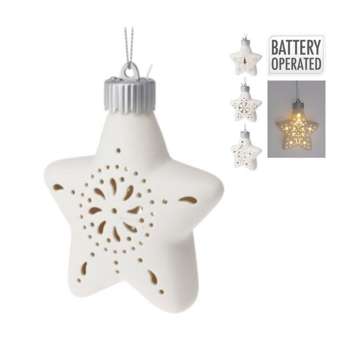Koopman 10cm LED Star Hanging Decoration (Choice of 4)