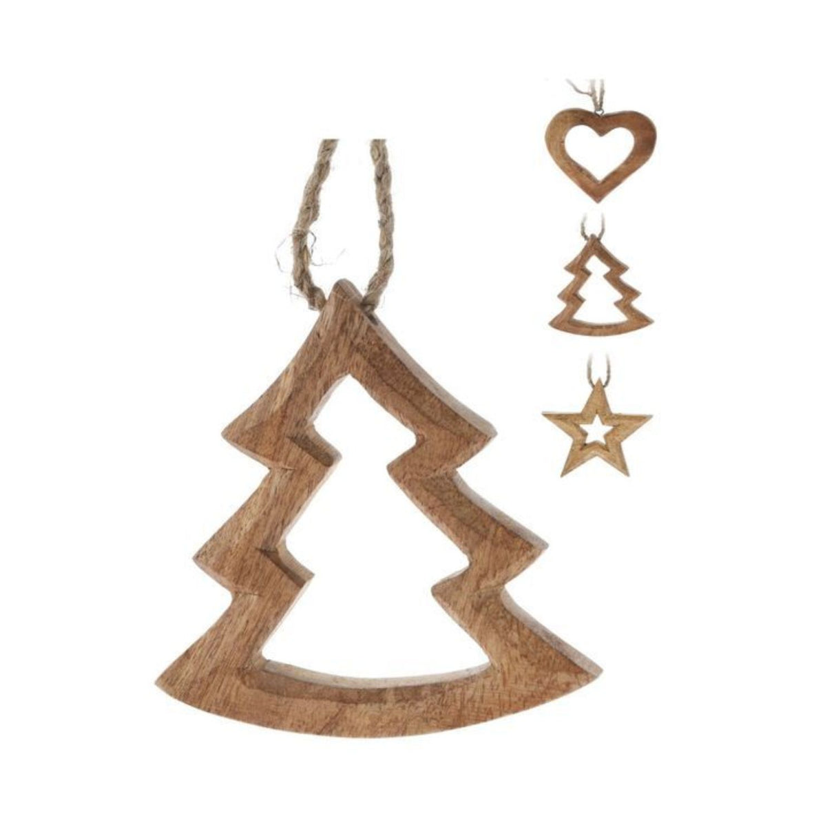 Koopman Christmas 10cm Wooden Hanging Decoration (Choice of 3)