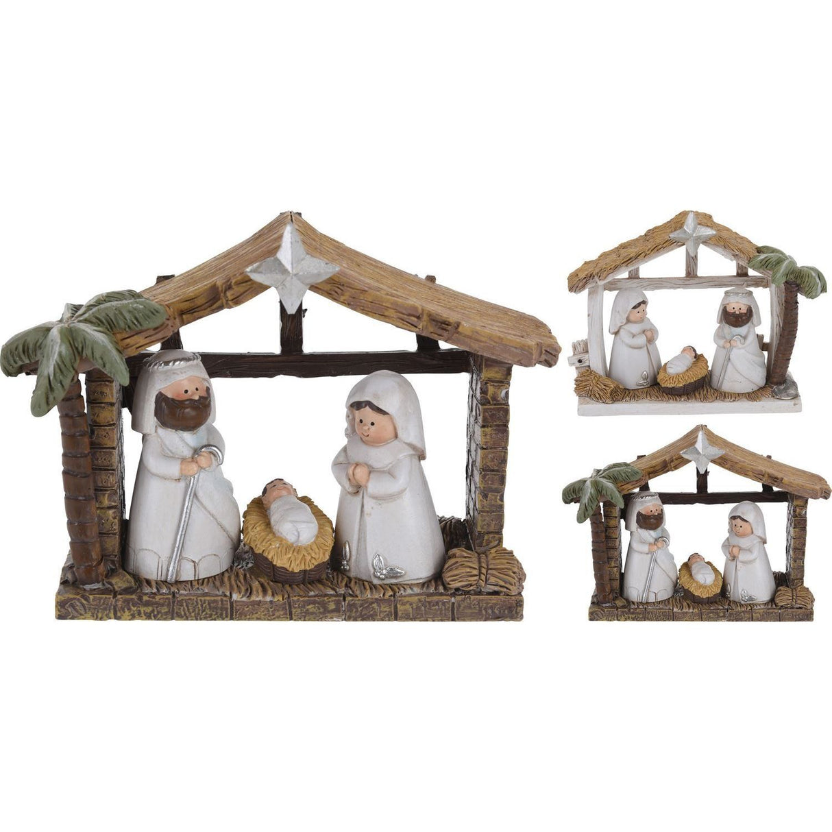 Koopman 16cm Traditional Nativity Scene With 3 Figures (Choice of 2)