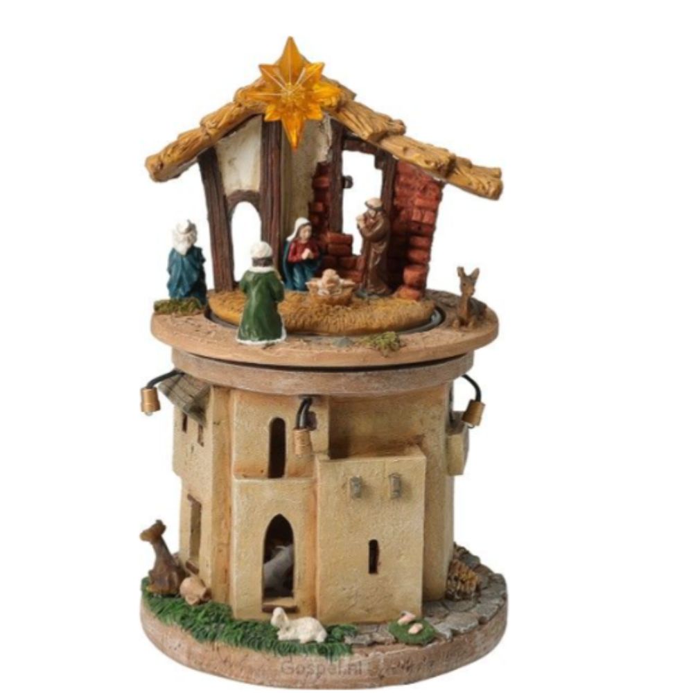 Koopman 23cm Nativity Scene with Lights & Sound
