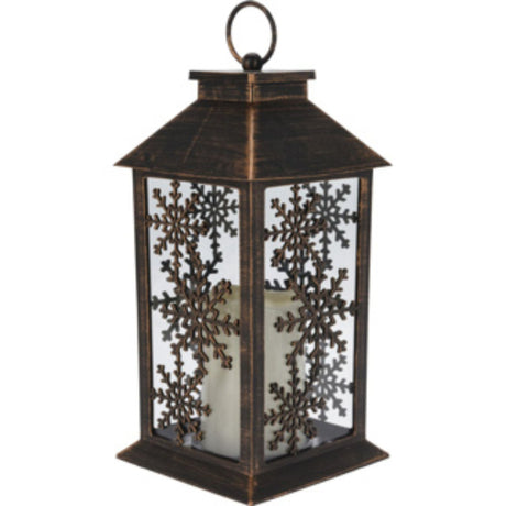 Koopman 28cm Black Lantern with LEDs (Choice of 2)