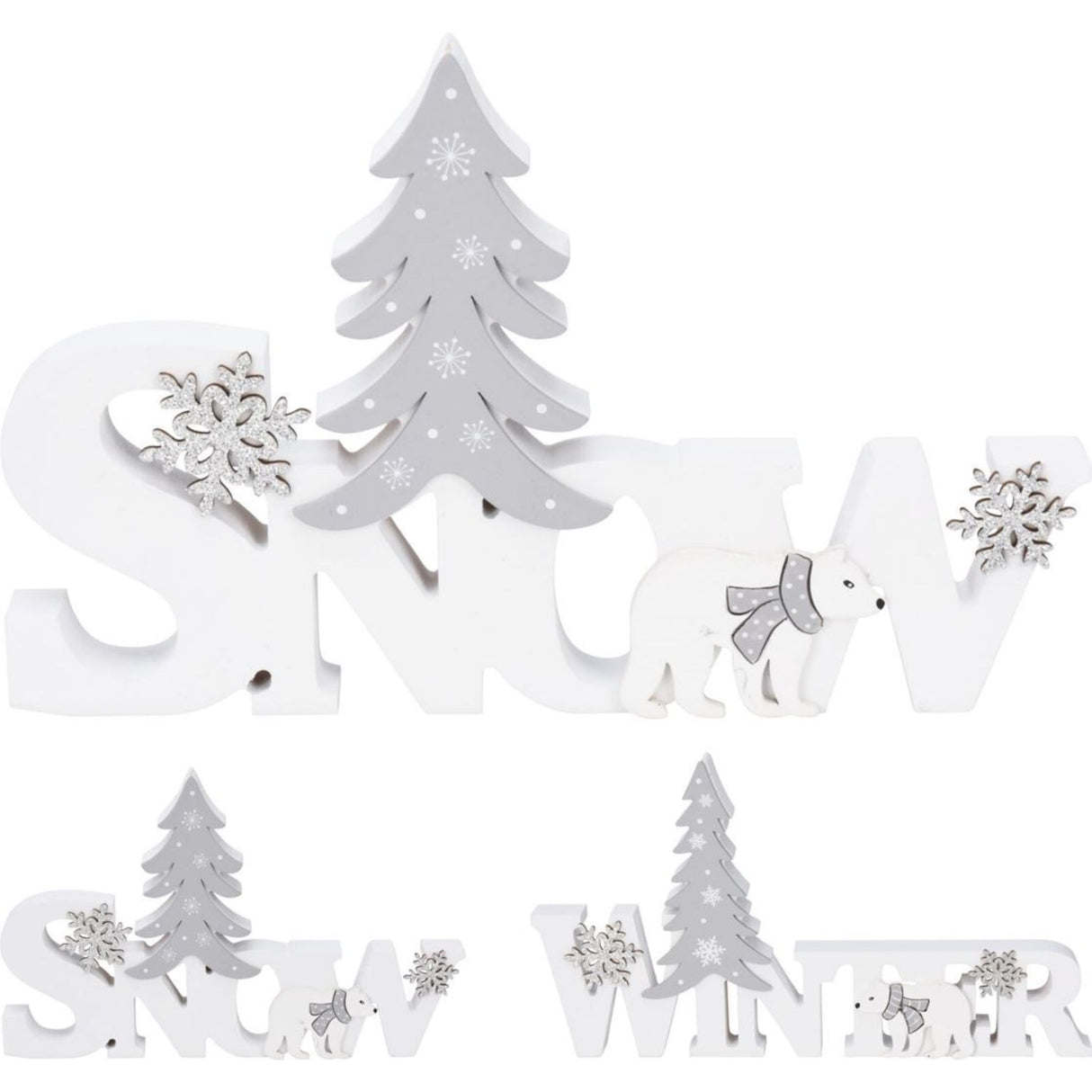 Koopman 30cm Wooden Winter Ornament (Choice of 2)