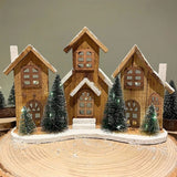 Koopman Christmas 38cm Wooden LED House CHristmas Ornament