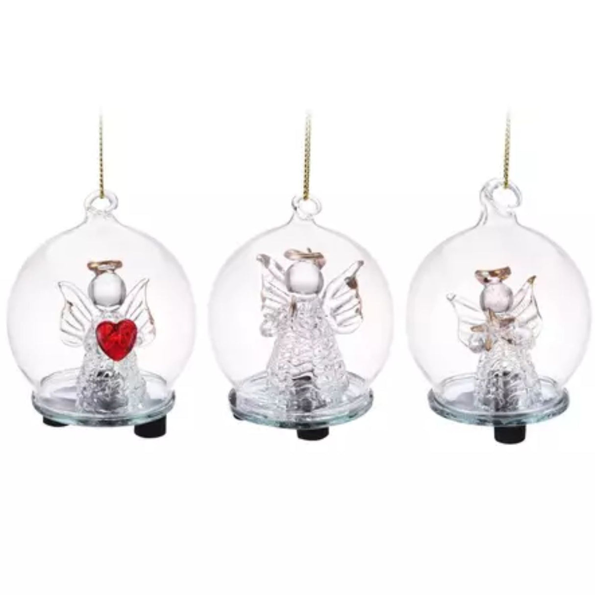 Koopman 6cm Glass Angel Ball with LEDs (Choice of 3)