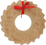 Koopman 19cm Christmas Wreath Bamboo Serving Tray