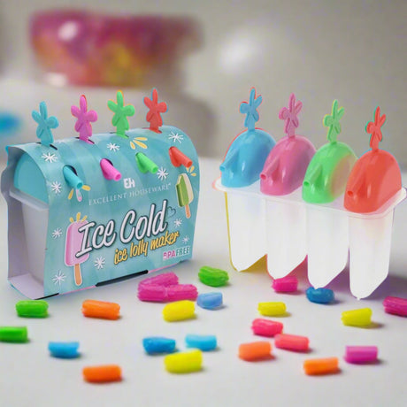 Koopman 20cm Excellent Houseware Ice Cold Ice Lolly Maker (Pack of 4) (20 x 10 x 15)