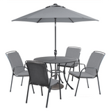 Kettler Savita 4-Seater Round Garden Furniture Dining Suite - Slate