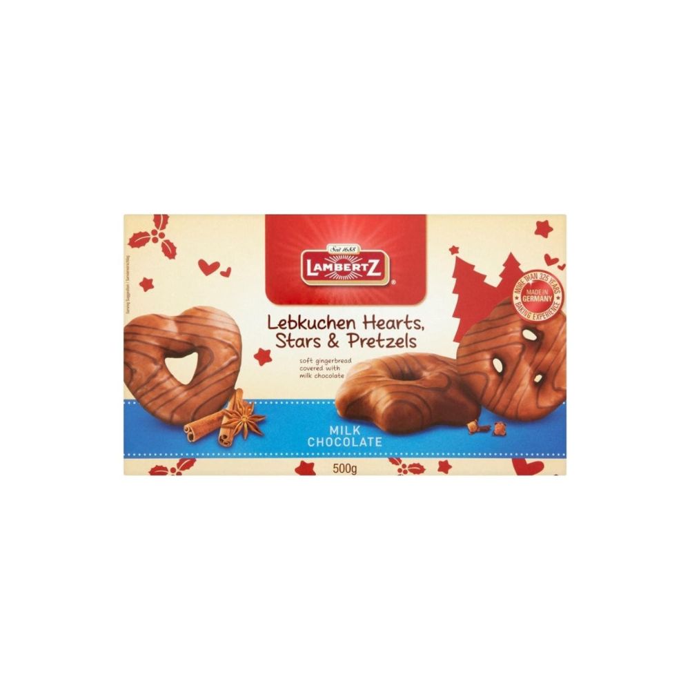 Lambertz 500g Lebkuchen Hearts, Stars & Pretzels