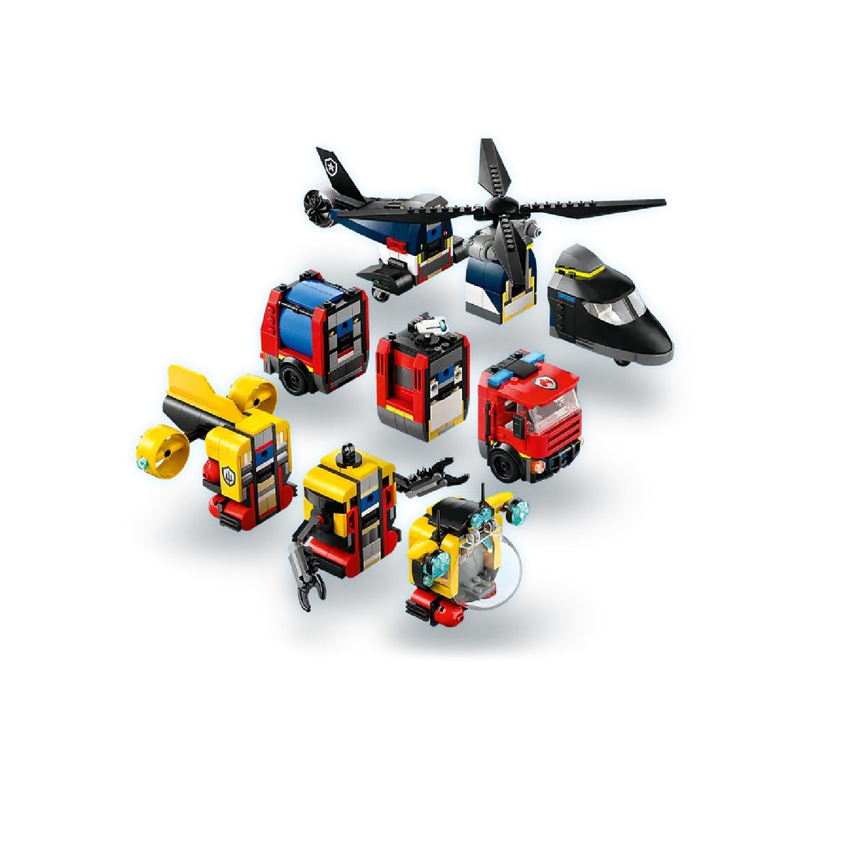 Lego City Helicopter, Fire Truck & Submarine Remix