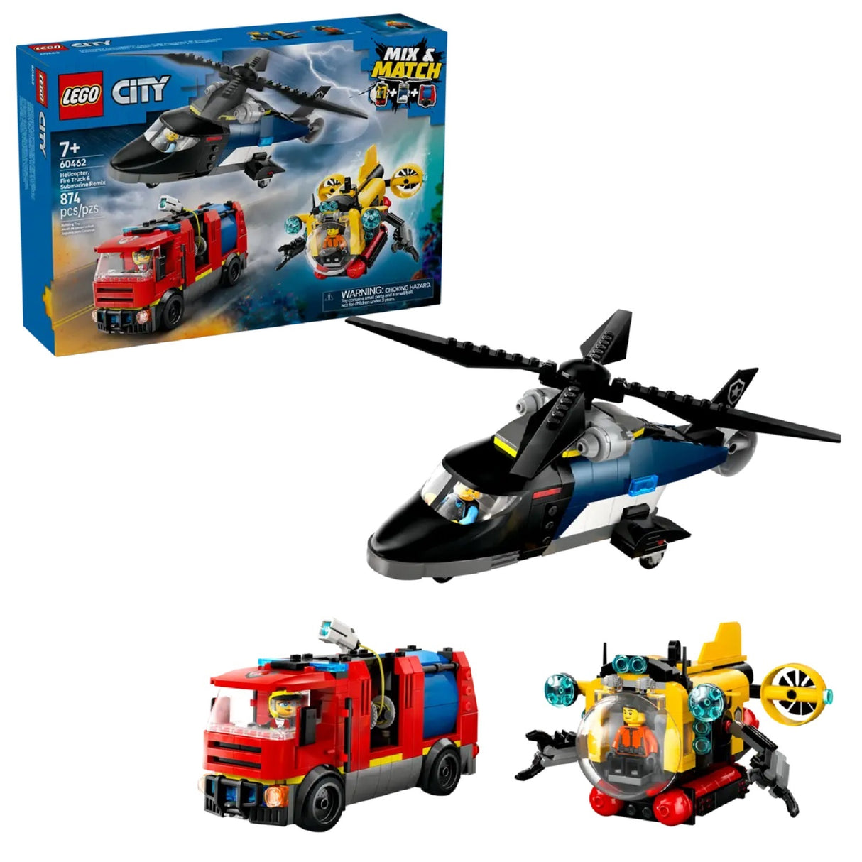 Lego City Helicopter, Fire Truck & Submarine Remix